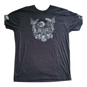 Grunt Style Eagle Patriotic USA Flag Military Freedom T-Shirt Women’s XL